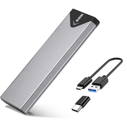 SSK Boitier Pour SSD M2 SATA NG.FF+ Cable - GRIS
