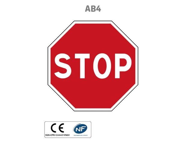 Panneau AB4 Stop